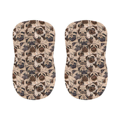 Cute Pug Pattern Print Bar Stool Covers