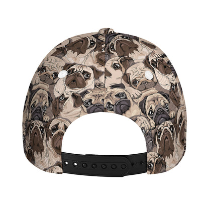 Cute Pug Pattern Print Baseball Cap