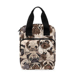 Cute Pug Pattern Print Bible Tote Bag