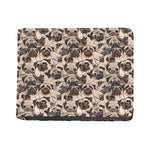 Cute Pug Pattern Print Bifold Wallet