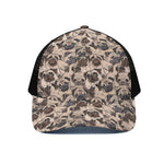 Cute Pug Pattern Print Black Mesh Trucker Cap