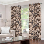 Cute Pug Pattern Print Blackout Grommet Curtains