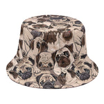 Cute Pug Pattern Print Bucket Hat