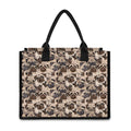 Cute Pug Pattern Print Canvas Tote Bag
