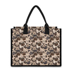 Cute Pug Pattern Print Canvas Tote Bag