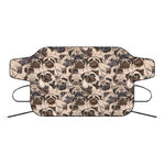 Cute Pug Pattern Print Car Windshield Snow Cover