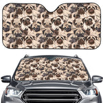 Cute Pug Pattern Print Car Windshield Sun Shade