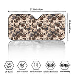 Cute Pug Pattern Print Car Windshield Sun Shade