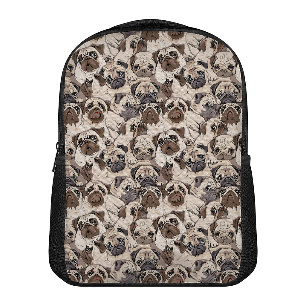 Cute Pug Pattern Print Casual Backpack