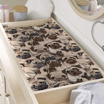 Cute Pug Pattern Print Changing Pad Cover