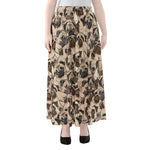 Cute Pug Pattern Print Chiffon Maxi Skirt