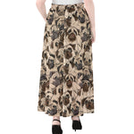 Cute Pug Pattern Print Chiffon Maxi Skirt