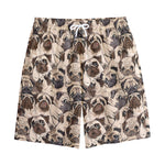 Cute Pug Pattern Print Cotton Shorts