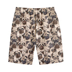 Cute Pug Pattern Print Cotton Shorts