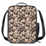 Cute Pug Pattern Print Crossbody Lunch Bag