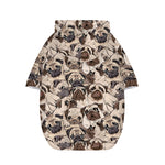 Cute Pug Pattern Print Dog Zip Up Hoodie