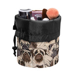 Cute Pug Pattern Print Drawstring Makeup Bag