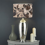 Cute Pug Pattern Print Drum Lamp Shade