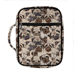 Cute Pug Pattern Print Front Pocket Bible Bag