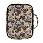 Cute Pug Pattern Print Front Pocket Bible Bag