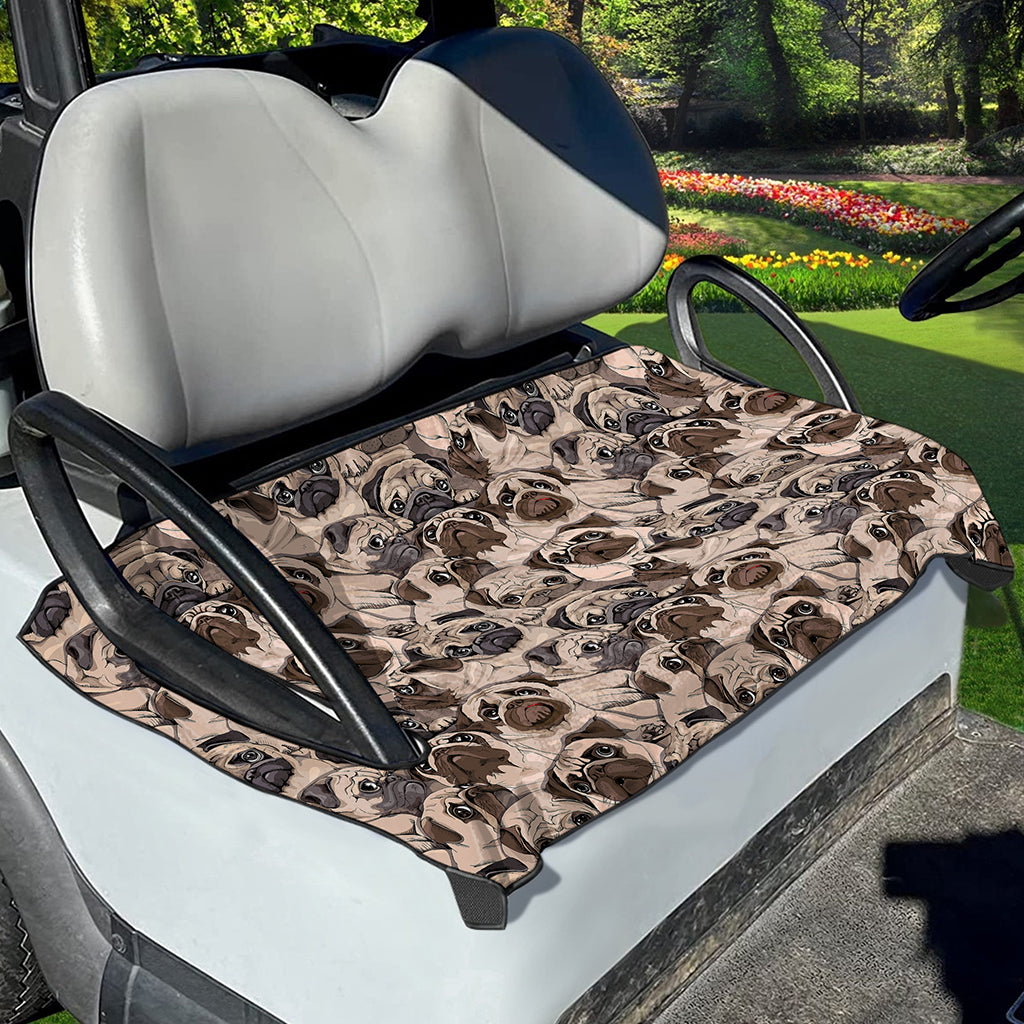 Cute Pug Pattern Print Golf Cart Seat Cover
