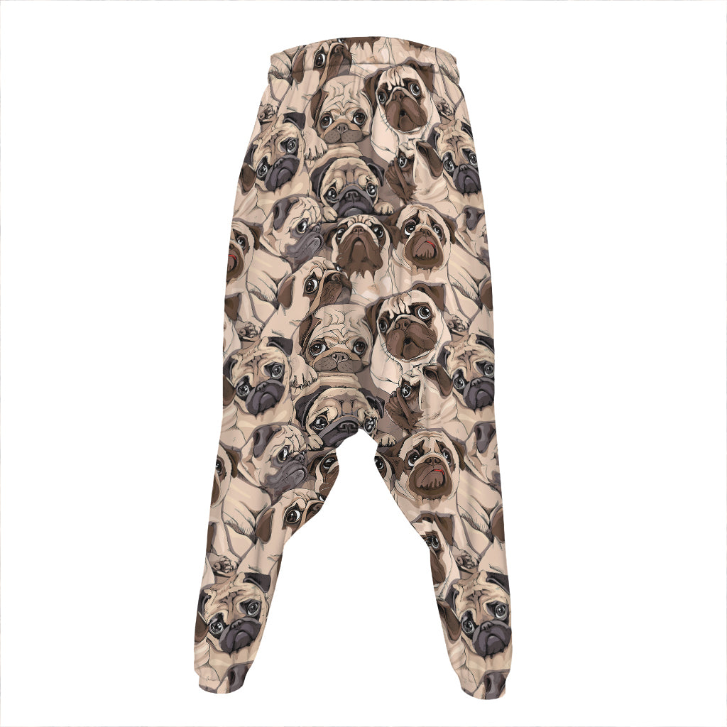 Cute Pug Pattern Print Hammer Pants