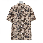 Cute Pug Pattern Print Hawaiian Shirt