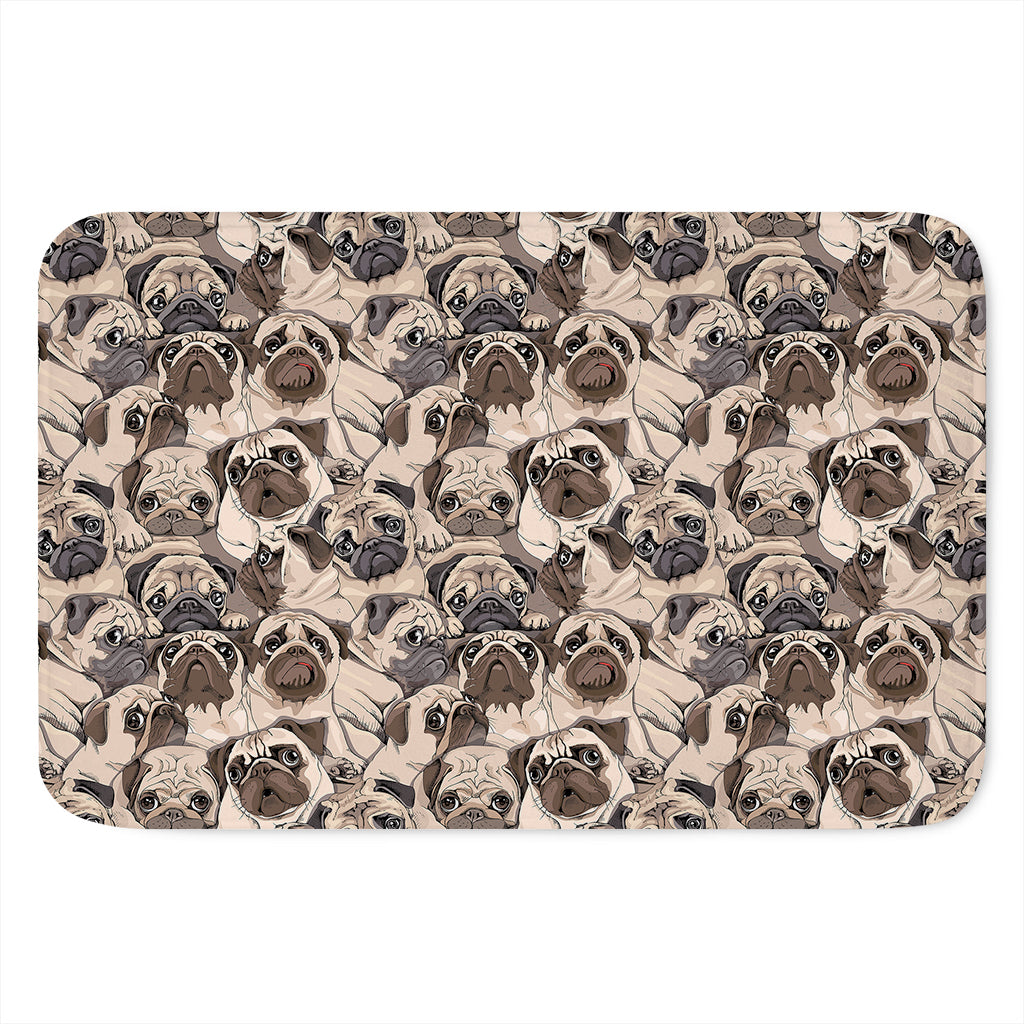 Cute Pug Pattern Print Indoor Door Mat