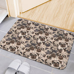 Cute Pug Pattern Print Indoor Door Mat