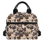 Cute Pug Pattern Print Insulated Lunch Bag