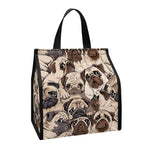 Cute Pug Pattern Print Insulated Lunch Tote