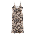 Cute Pug Pattern Print Jersey Midi Cami Dress