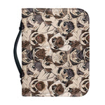 Cute Pug Pattern Print Leather Bible Cover