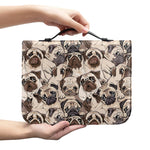 Cute Pug Pattern Print Leather Bible Cover