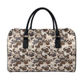 Cute Pug Pattern Print Leather Duffel Bag