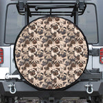 Cute Pug Pattern Print Leather Spare Tire Cover