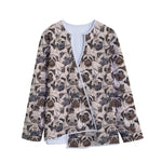 Cute Pug Pattern Print Long Sleeve Short Coat
