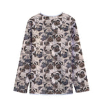 Cute Pug Pattern Print Long Sleeve Short Coat