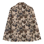 Cute Pug Pattern Print Men's Blazer