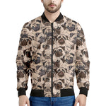 Cute Pug Pattern Print Men's Bomber Jacket