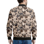 Cute Pug Pattern Print Men's Bomber Jacket