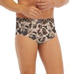 Cute Pug Pattern Print Men's Briefs