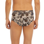 Cute Pug Pattern Print Men's Briefs