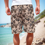 Cute Pug Pattern Print Men's Cargo Shorts