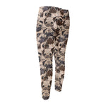 Cute Pug Pattern Print Men's Compression Pants