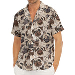 Cute Pug Pattern Print Men's Deep V-Neck Shirt