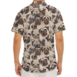 Cute Pug Pattern Print Men's Deep V-Neck Shirt