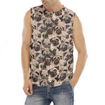 Cute Pug Pattern Print Men's Fitness Tank Top