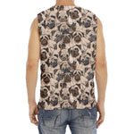 Cute Pug Pattern Print Men's Fitness Tank Top