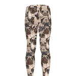 Cute Pug Pattern Print Men's leggings